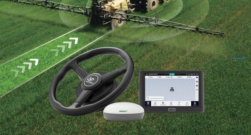 Otomatik d&uuml;menleme seti: motorlu direksiyon, GNSS anteni ve terminal